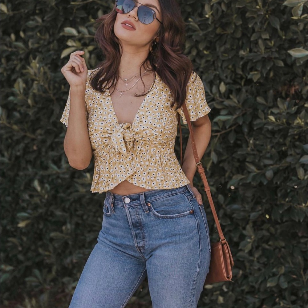 Cute yellow Floral shirt